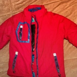 Kids Red Jacket with Blue Accents